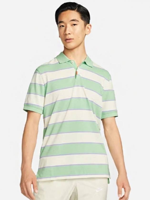 Rugby Stripe Polo Shirt Enamel Green - NIKE - BALAAN 2