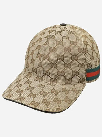 Original GG Web Supreme Canvas Baseball Ball Cap Beige Ebony - GUCCI - BALAAN 2