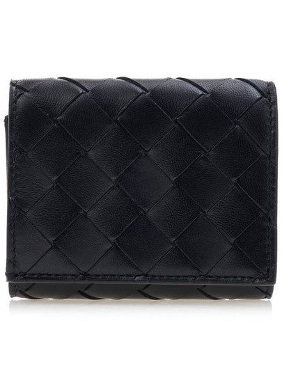 Intrecciato Trifold Half Wallet Black - BOTTEGA VENETA - BALAAN 2