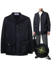 Wappen Patch Old Effect Cotton Zip-up Jacket Navy - STONE ISLAND - BALAAN 2