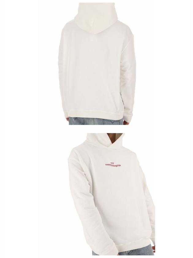 Riverse Embroidered Logo Hoodie White - MAISON MARGIELA - BALAAN 6