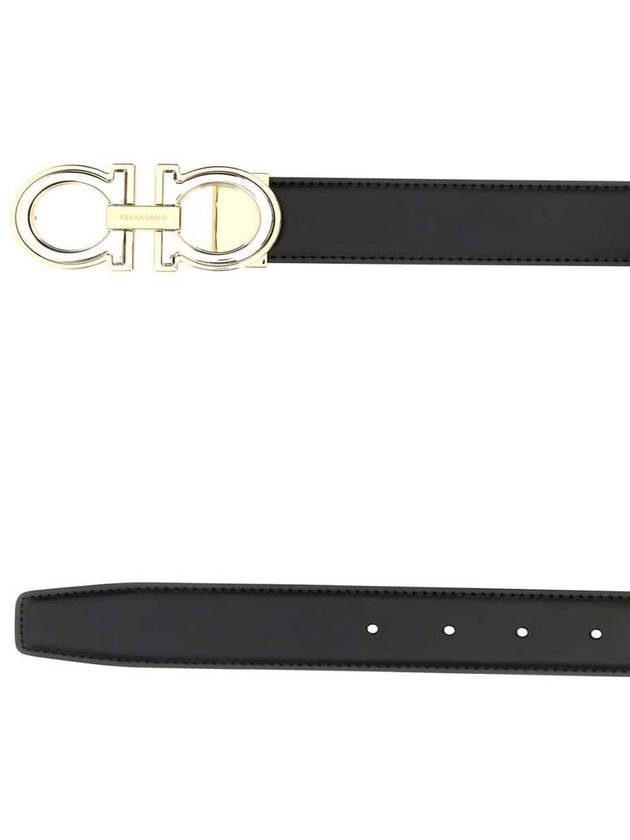 Men's Gancini Reversible Leather Belt Black - SALVATORE FERRAGAMO - BALAAN 3