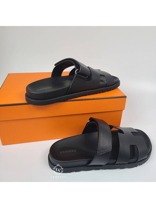 Chypre Calfskin Sandals Black - HERMES - BALAAN 11