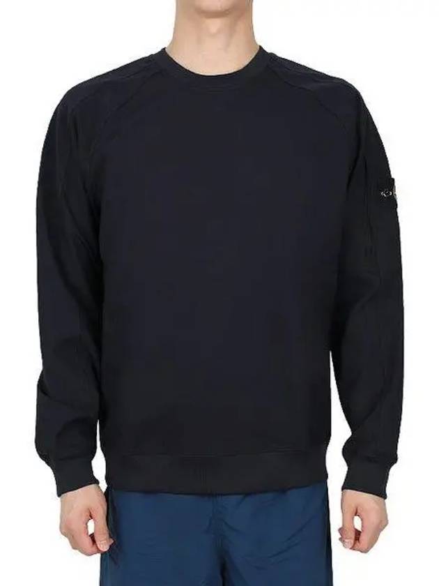 Crewneck Stretch Nylon Badge Sweatshirt Navy - STONE ISLAND - BALAAN 2