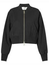 Crop Zipper Bomber Jacket Black - AMI - BALAAN 2