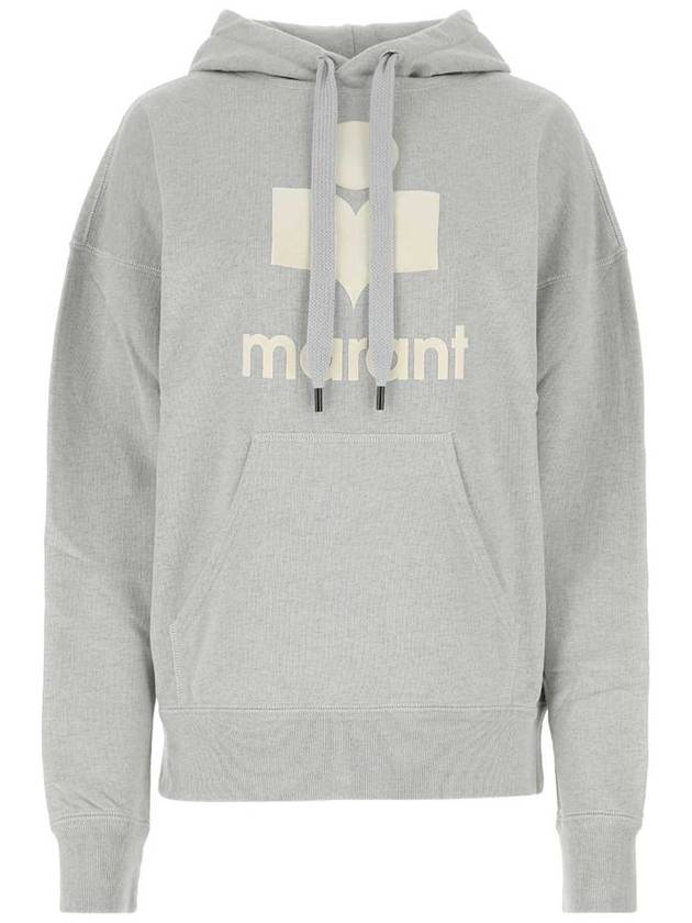 Logo Print Cotton Blend Hooded Top Gray - ISABEL MARANT ETOILE - BALAAN 2