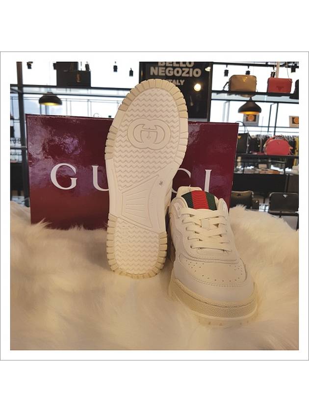 Re Web Leather Low Top Sneakers White - GUCCI - BALAAN 3