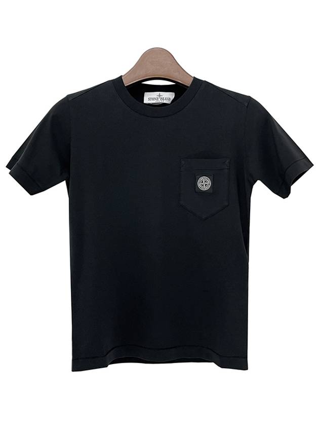 Kids Compass Patch Short Sleeve T-Shirt Black - STONE ISLAND - BALAAN 2