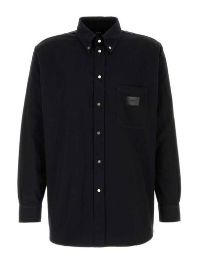 Men's Denim Long Sleeve Shirt Black - FENDI - BALAAN 2