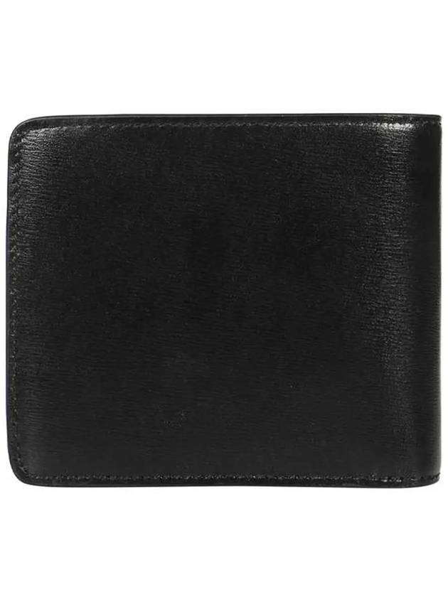 Heart Logo Bi Fold Leather Half Wallet Black - AMI - BALAAN 4