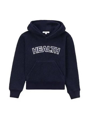 Hoodie Women s Health Logo Boucle Hooded Sweatshirt Navy - SPORTY & RICH - BALAAN 1