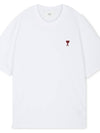 Small Heart Logo Boxy Fit Short Sleeve T-Shirt White - AMI - BALAAN 4