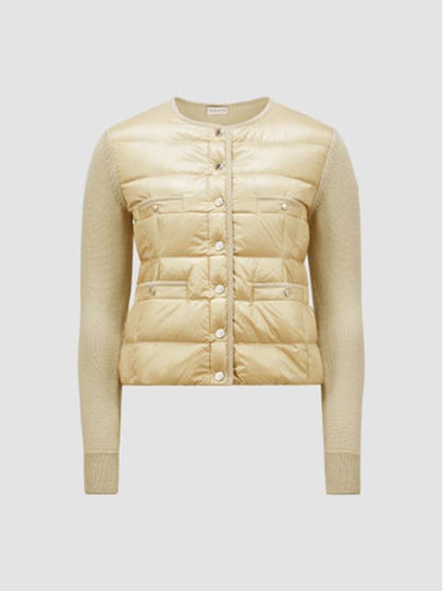 Padded wool cardigan beige 093 9B000 25 M1131 200 - MONCLER - BALAAN 1