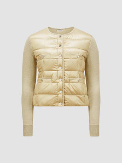 Padded wool cardigan beige - MONCLER - BALAAN 2