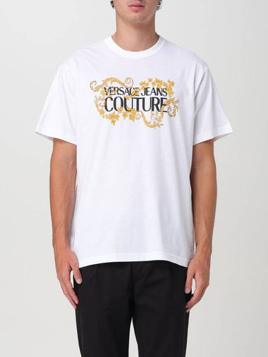 T-shirt Baroque Versace Jeans Couture in cotone con logo - VERSACE - BALAAN 1