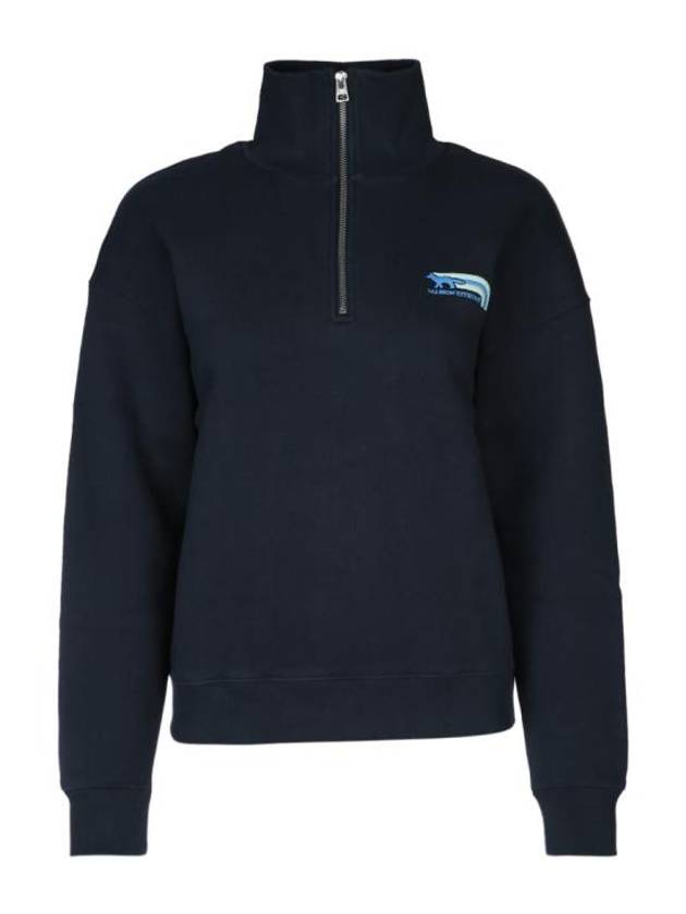 High Neck Flash Sweatshirt Deep Navy - MAISON KITSUNE - BALAAN 1