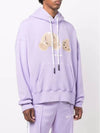 Men's Bear Logo Cotton Hoodie Purple - PALM ANGELS - BALAAN 4