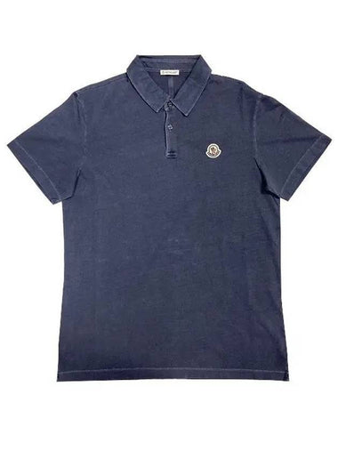 Logo Patch Polo Shirt Navy - MONCLER - BALAAN 1