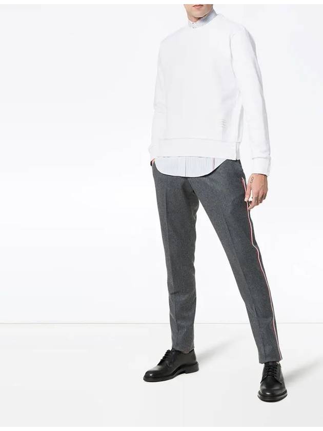 Center Back Stripe Crewneck Sweatshirt White - THOM BROWNE - BALAAN 5