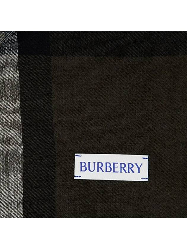 Check Wool Scarf Brown - BURBERRY - BALAAN 4