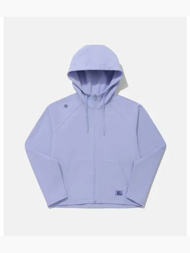 Women s Cotton Modal Brushed Training Hooded Zip Up Light Blue SP322UFT99 - DESCENTE - BALAAN 1