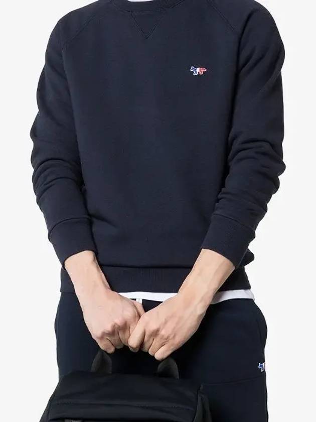 Tricolor Fox Patch Sweatshirt Navy - MAISON KITSUNE - BALAAN 6