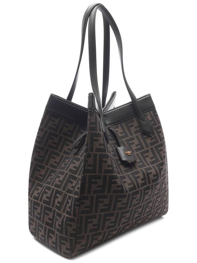 Transformable Tissu FF Jacquard Marron Tote Bag Brown - FENDI - BALAAN 4