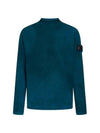 Shadow Project Mock Neck Knit Top Blue - STONE ISLAND - BALAAN 1