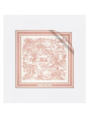 Toile de Jouy Sauvage 90 Square Scarf Ivory Pink - DIOR - BALAAN 1