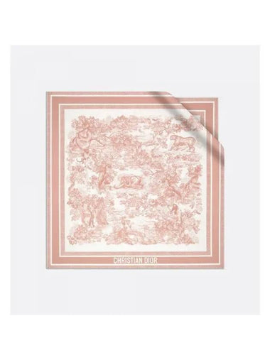 Toile de Jouy Sauvage 90 Square Scarf Ivory Pink - DIOR - BALAAN 1