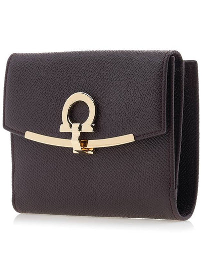 Women's Gancini French Bicycle Wallet 22 C877 GANACHE BROWN 0758590 - SALVATORE FERRAGAMO - BALAAN 2