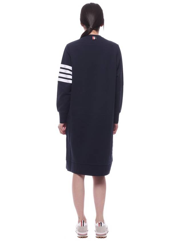 Classic Loopback 4-Bar Sweater Midi Dress Light Navy - THOM BROWNE - BALAAN 6