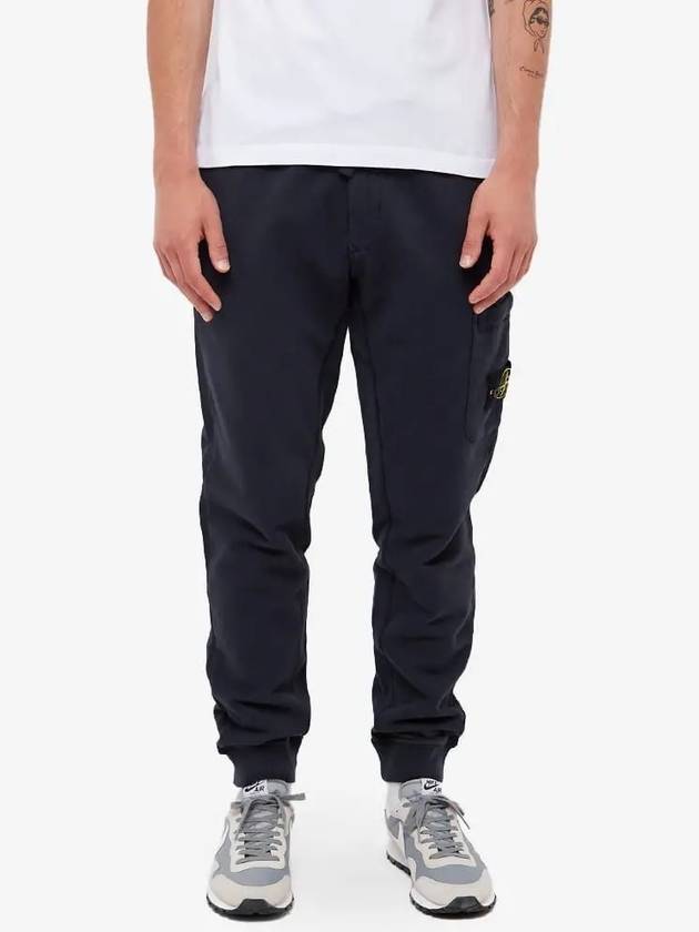 Waffen Patch Cotton Fleece Track Pants Navy - STONE ISLAND - BALAAN 3