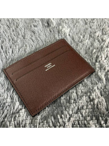 Citizen Twill Card Holder Rouge Cellier - HERMES - BALAAN 1