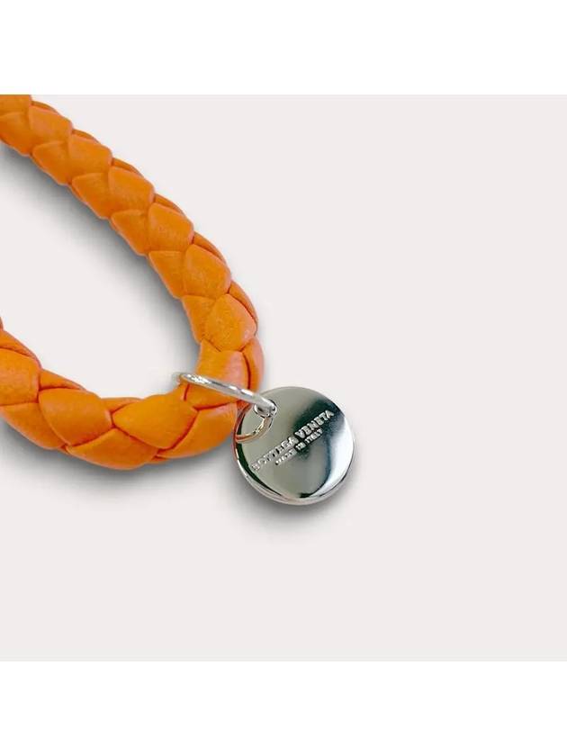 Intrecciato Leather Key Holder Orange - BOTTEGA VENETA - BALAAN 4