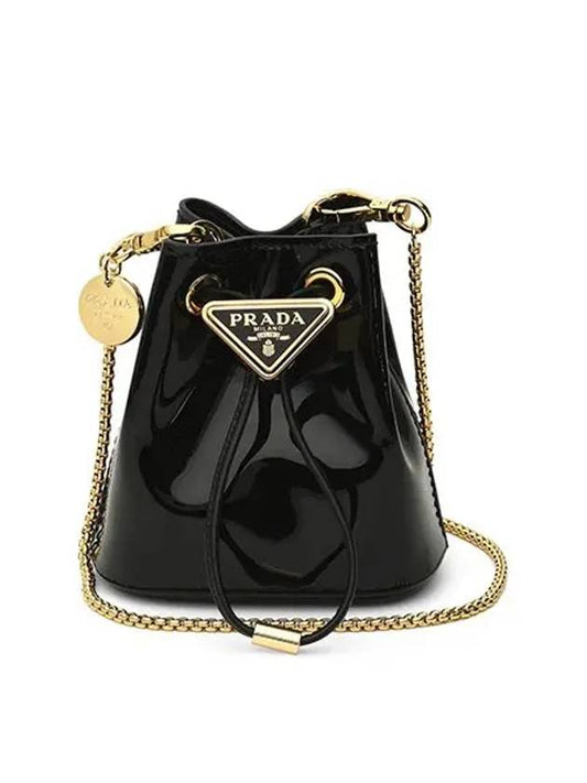 Patent Leather Mini Pouch Black - PRADA - BALAAN 2