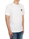 Slimfit Cotton Jersey Short Sleeve T-shirt White - STONE ISLAND - BALAAN 4