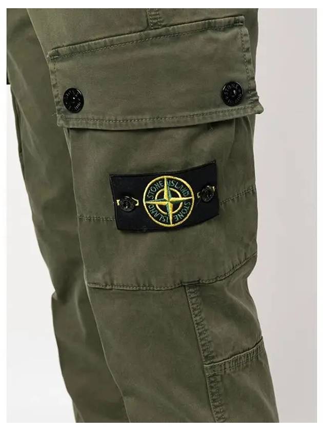 Wappen Patch Slim Fit Straight Pants Green - STONE ISLAND - BALAAN 7