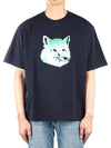 Vibrant Fox Head Easy Short Sleeve T-Shirt Navy - MAISON KITSUNE - BALAAN 2