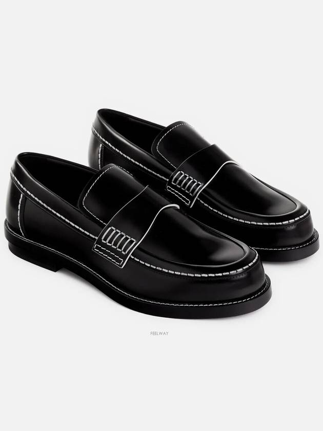 Stitch Detail Leather Loafers Black - ALEXANDER MCQUEEN - BALAAN 2