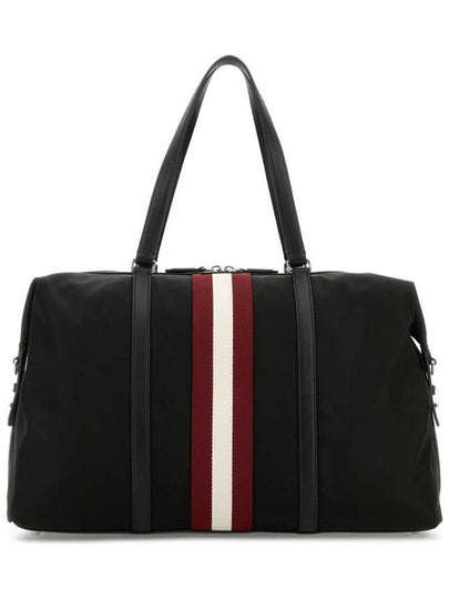 Logo Patch Stripe Duffel Bag Black - BALLY - BALAAN 2