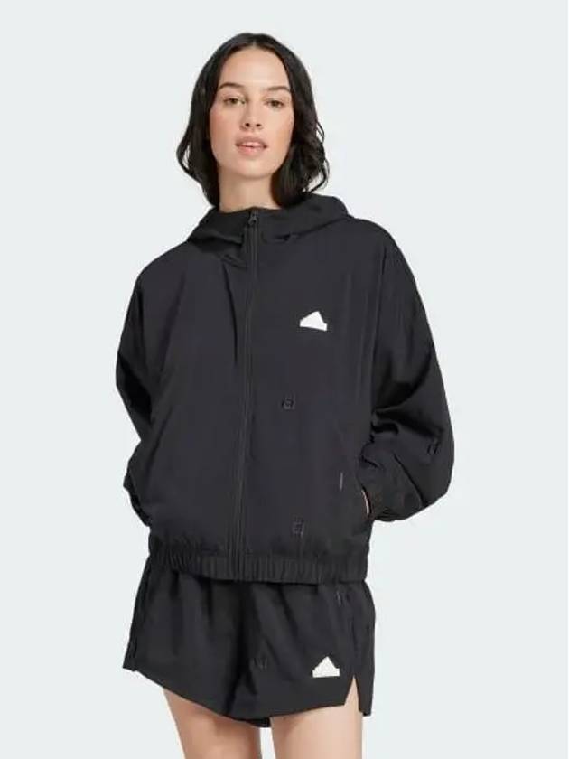 Embroidered Loose Windbreaker Women s Black IS4321 693574 - ADIDAS - BALAAN 1