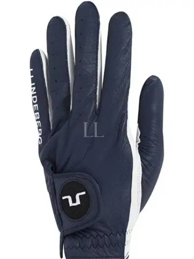 Lawn leather golf gloves navy - J.LINDEBERG - BALAAN 2