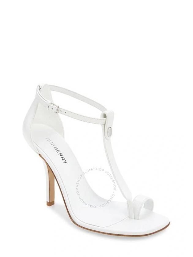 Burberry Optic White Stefanie 100 Leather Sandals Brand Size 37.5 US Size 7.5 - BURBERRY - BALAAN 2