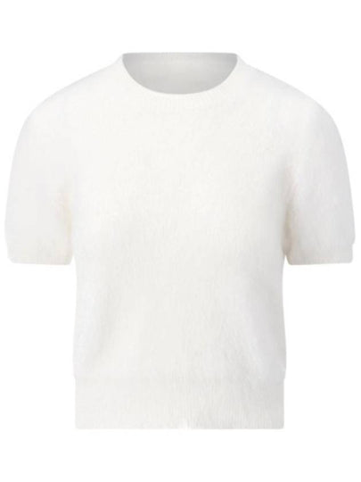 Crop Brushed Alpaca Knit Top White - MAISON MARGIELA - BALAAN 2