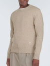 Men's Tonal Cashmere Crew Neck Sweater Champagne - AMI - BALAAN 3