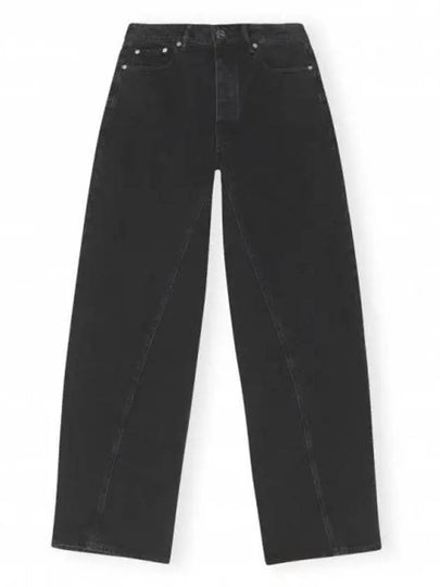 Joezy Regular Fit Cotton Wide Jeans Washed Black - GANNI - BALAAN 2