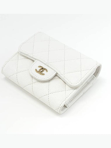 Classic Caviar Small Bicycle Wallet White Champagne Gold AP0229WH - CHANEL - BALAAN 1