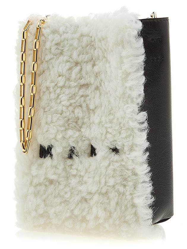 Logo Shearling Cross Shoulder Bag White - MARNI - BALAAN 3