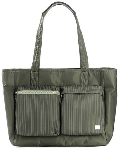 Cow Leather Trim Recycled Nylon Tote Bag Green - PAUL SMITH - BALAAN 1